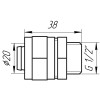 Муфта із зовнішньою різьбою APE ITALY 701 L 1/2″х20