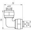 Кутник проміжний APE ITALY 751 L 20x20