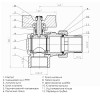 Кран кульовий кутовий з американкою SOLOMON 3/4″ ПОСИЛЕННИЙ B1043
