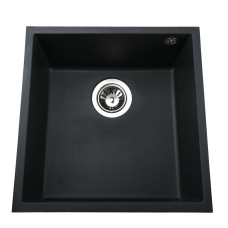 Гранітна мийка Globus Lux AMMER пiдстiльна, чорний 440 х 440 мм - А0002