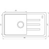 Гранітна мийка Globus Lux LUGANO графіт 780x435мм-А0001