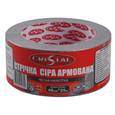 Стрічка армована  CRISTAL 48мм х 25м сіра