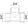 Трійник латунний 3/4″ВР х 3/4″ЗР х 3/4″ЗР ливарний 209Б
