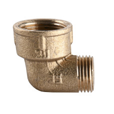 Кутник редукційний латунний 3/4″ВР х 1/2″ЗР ливарний А0104-1А VA