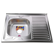 Мийка кухонна накладна прямокутна 800х600х180 Decor Left MR 8060 L D Mira