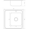 Мийка кухонна накладна прямокутна 600х600х180 Decor Right MR 6060 R D Mira