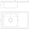 Мийка кухонна накладна прямокутна 800х500х180 Decor Left MR 8050 L D Mira