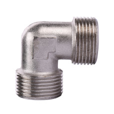 Кутник нікельований 3/4″ЗР х 3/4″ЗР штампований Ni 08790.03б