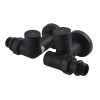 Набір Кран вентильний кутовий з американкою SOLOMON LUX 1/2″  7777  TEN (2шт.) BLACK  (1уп)