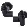 Набір Кран вентильний кутовий з американкою SOLOMON LUX 1/2″  7777  TEN (2шт.) BLACK  (1уп)