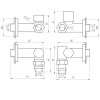 Набір Кран вентильний кутовий з американкою SOLOMON LUX 1/2″  7777  TEN (2шт.) BLACK  (1уп)