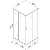 Душова кабіна квадратна NER L90TB.Line (L90B.Line) BRAVO (2уп.)