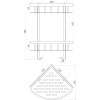 Полка подвійна кутова TOPAZ TKB-9902-BL