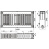 Радіатор сталевий панельний QUEEN THERM 22 бок 600х2000