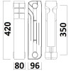 Радіатор біметалевий секційний QUEEN THERM 350/96 (кратно 10)
