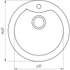 Гранітна мийка Globus Lux ORTA сірий камiнь 485мм-А0005