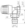 Кран радіаторний кутовий Q PROFESSIONAL  1/2″ NV-QP5005 вентильний з ущільнювачем