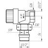 Кран радіаторний кутовий Q PROFESSIONAL  1/2″ NV-QP5007  під ключ з ущільнювачем