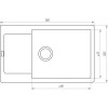 Гранітна мийка Globus Lux MALABI мокко 780x500мм