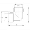 Кутник латунний 3/4″ВР х 3/4″ВР штампований А0102-1А VA