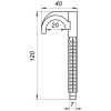 Кріплення-гак забивне одинарне для труби Ø16-20 довжина 120мм чорна CRISTAL (100шт)