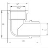 Кутник нікельований 1 1/2″ВР х 1 1/2″ЗР ливарний А0137А(нк) VA