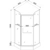 Душова кабіна пятикутна RABA L90TB (L90BT) BRAVO (2уп.)