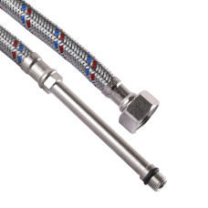 Шланг для змішувача Solomon (нерж.) М8х1/2″ 0,8м HY6201A LONG-штуцер 70мм  SH2006