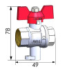 Кран кульовий повнопрохiдний  для підключення термометра  SOLOMON 1/2″ V1242 S