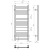 Рушникосушарка електрична Magnus П12 300х800 Deffi нержавіюча сталь (Хром, JD04, Ліве підключення)