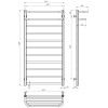 Рушникосушарка електрична Lux Hotel П11 600х1200 Deffi нержавіюча сталь (Хром, JD04, Праве підключення)