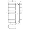 Рушникосушарка електрична Lux П12 400х1100 Deffi нержавіюча сталь (Хром, JD04, Праве підключення)