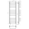 Рушникосушарка електрична Lux П15 400х1400 Deffi нержавіюча сталь (Хром, JD04, Праве підключення)