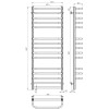 Рушникосушарка електрична Lux П15 500х1400 Deffi нержавіюча сталь (Чорний, JD04, Ліве підключення)