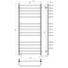 Рушникосушарка електрична Lux П15 600х1400 Deffi нержавіюча сталь (Хром, JD04, Праве підключення)