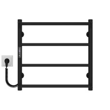 Рушникосушарка електрична Ladder П4 400х500 Deffi нержавіюча сталь (Чорний, JD03, Ліве підключення)