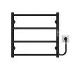 Рушникосушарка електрична Ladder П4 400х500 Deffi нержавіюча сталь (Чорний, JD03, Праве підключення)