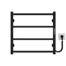 Рушникосушарка електрична Ladder П4 400х500 Deffi нержавіюча сталь (Чорний, JD03, Праве підключення)