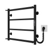 Рушникосушарка електрична Ladder П4 400х500 Deffi нержавіюча сталь (Чорний, JD03, Праве підключення)