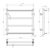 Рушникосушарка електрична Ladder П4 400х500 Deffi нержавіюча сталь (Чорний, JD03, Праве підключення)