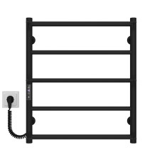 Рушникосушарка електрична Ladder П5 500х600 Deffi нержавіюча сталь (Чорний, JD03, Ліве підключення)