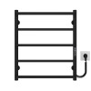 Рушникосушарка електрична Ladder П5 500х600 Deffi нержавіюча сталь (Чорний, JD03, Праве підключення)