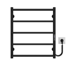 Рушникосушарка електрична Ladder П5 500х600 Deffi нержавіюча сталь (Чорний, JD03, Праве підключення)