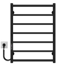 Рушникосушарка електрична Ladder П7 500х700 Deffi нержавіюча сталь (Чорний, JD03, Ліве підключення)