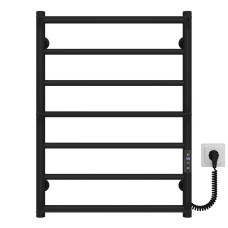 Рушникосушарка електрична Ladder П7 500х700 Deffi нержавіюча сталь (Чорний, JD03, Праве підключення)
