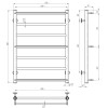 Рушникосушарка електрична Ladder П7 500х700 Deffi нержавіюча сталь (Чорний, JD03, Праве підключення)