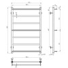 Рушникосушарка електрична Ladder П7 500х800 Deffi нержавіюча сталь (Чорний, JD03, Ліве підключення)