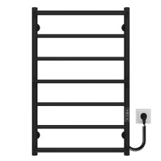 Рушникосушарка електрична Ladder П7 500х800 Deffi нержавіюча сталь (Чорний, JD03, Праве підключення)