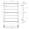 Рушникосушарка електрична Ladder П7 500х700 Deffi нержавіюча сталь (Хром, EF16, Праве підключення)