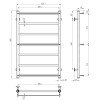 Рушникосушарка електрична Ladder П7 500х800 Deffi нержавіюча сталь (Хром, EF16, Праве підключення)